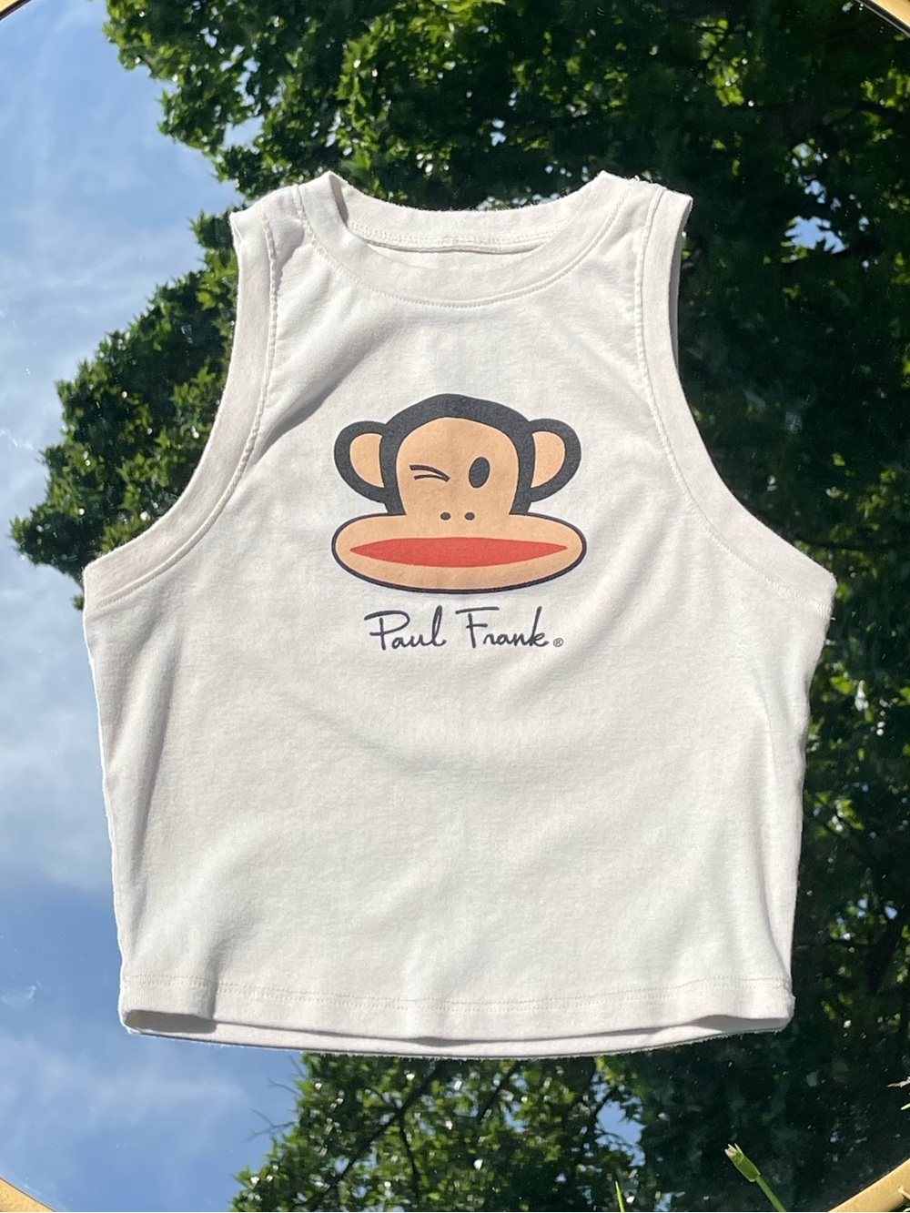 Paul Frank White Womens Tank with Julius Monkey Print